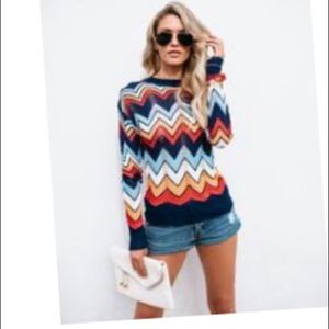 Zigzag light knit sweater